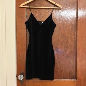 H&M Thin Strap Black Sparkly Body-con Dress